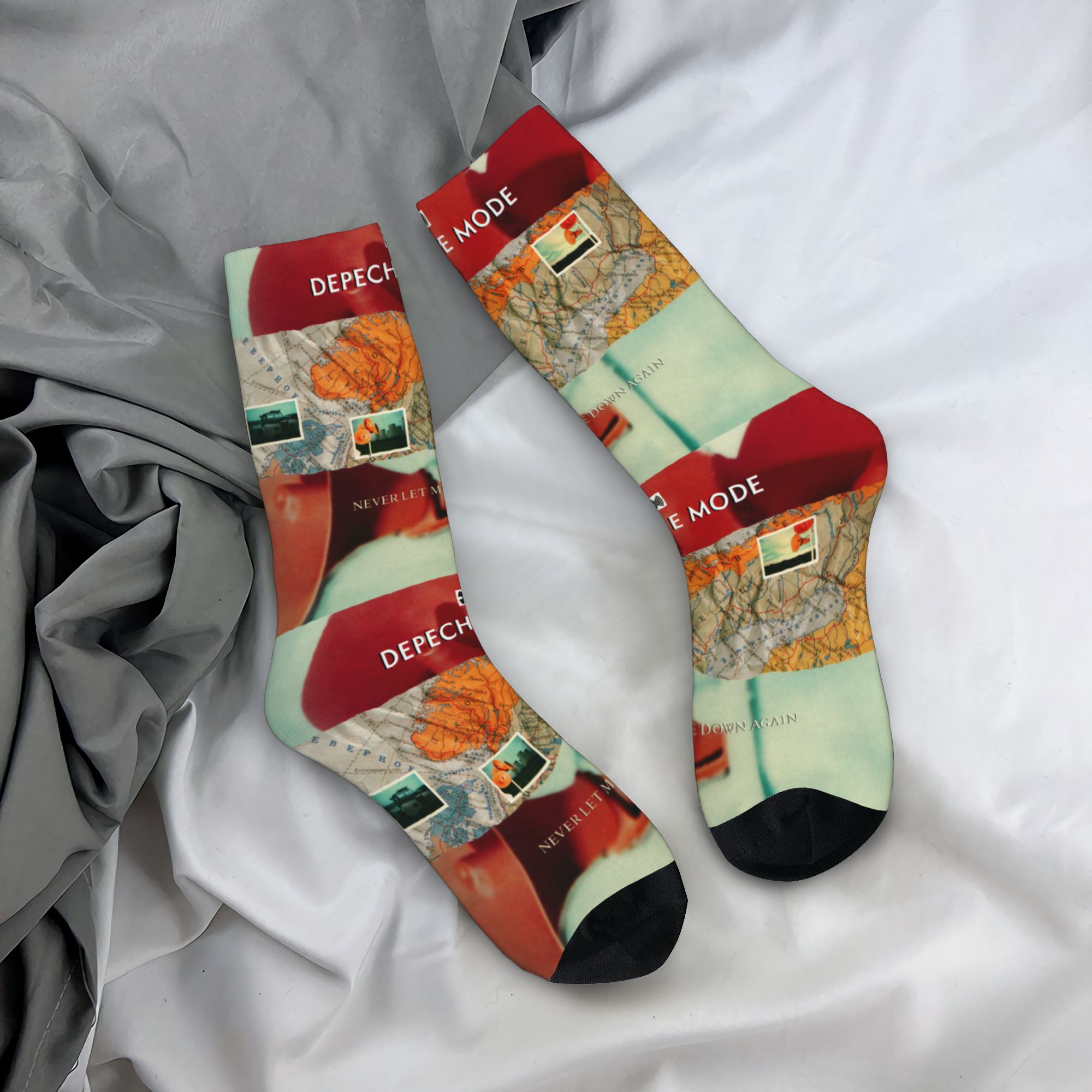 Dress Sock Men - Custom D-Depeche Cool Mode Electronic Rock