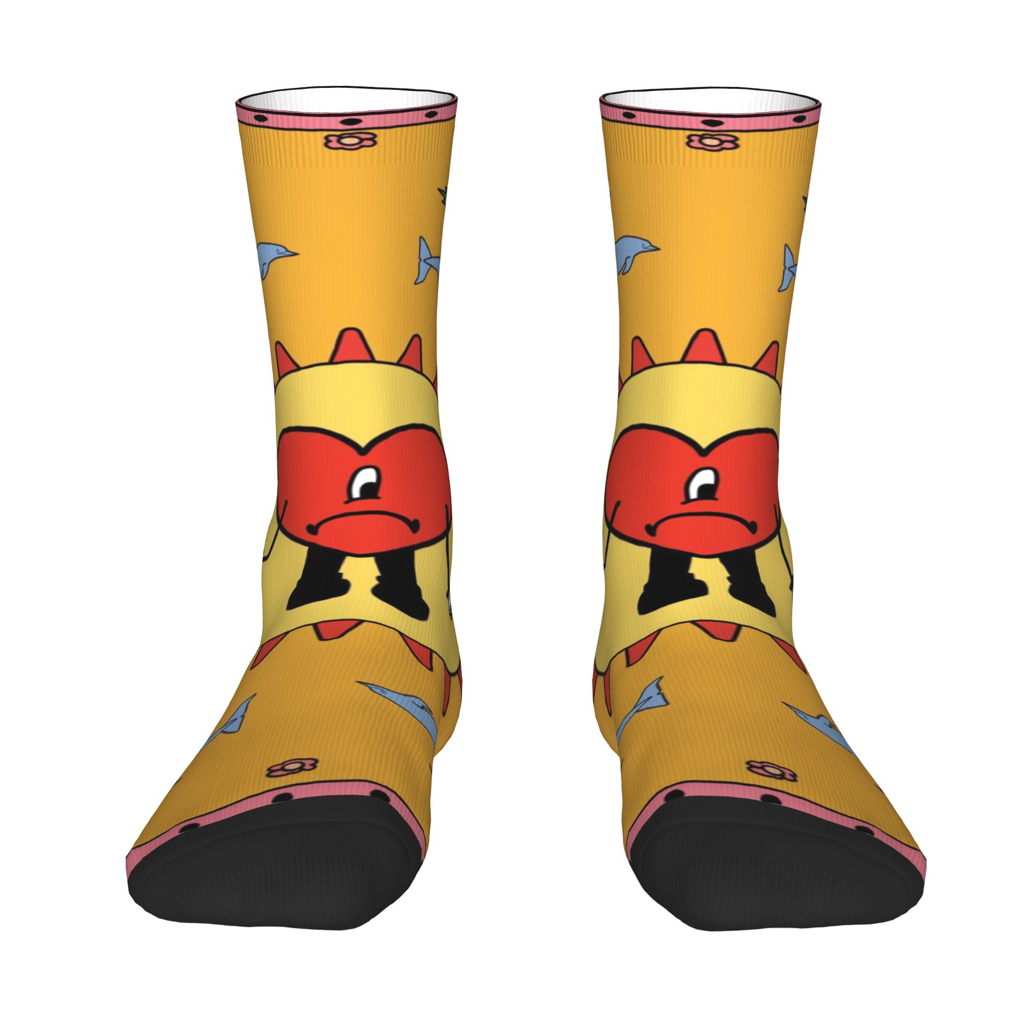Dress Sock Men - Custom Beach Heart Bad B-Bunny Men
