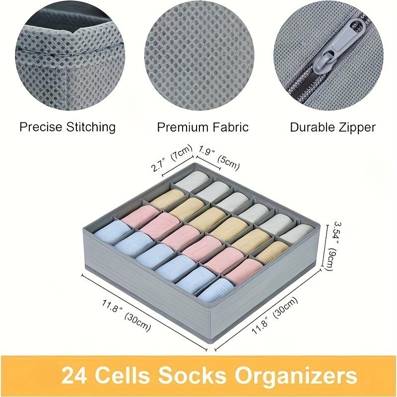 24 Grid Foldable Storage Organ - Sock Organizer Tray ulasan dan harga
