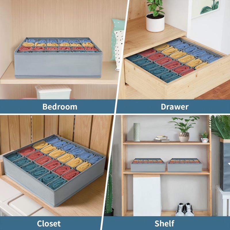 24 Grid Foldable Storage Organ - Sock Organizer Tray ulasan dan harga