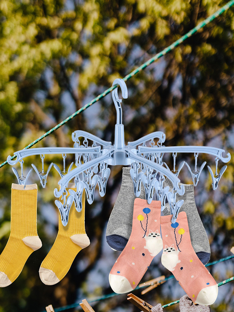 24 Clips Folding Clothes Dryer - Sock Organizer Tray ulasan dan harga
