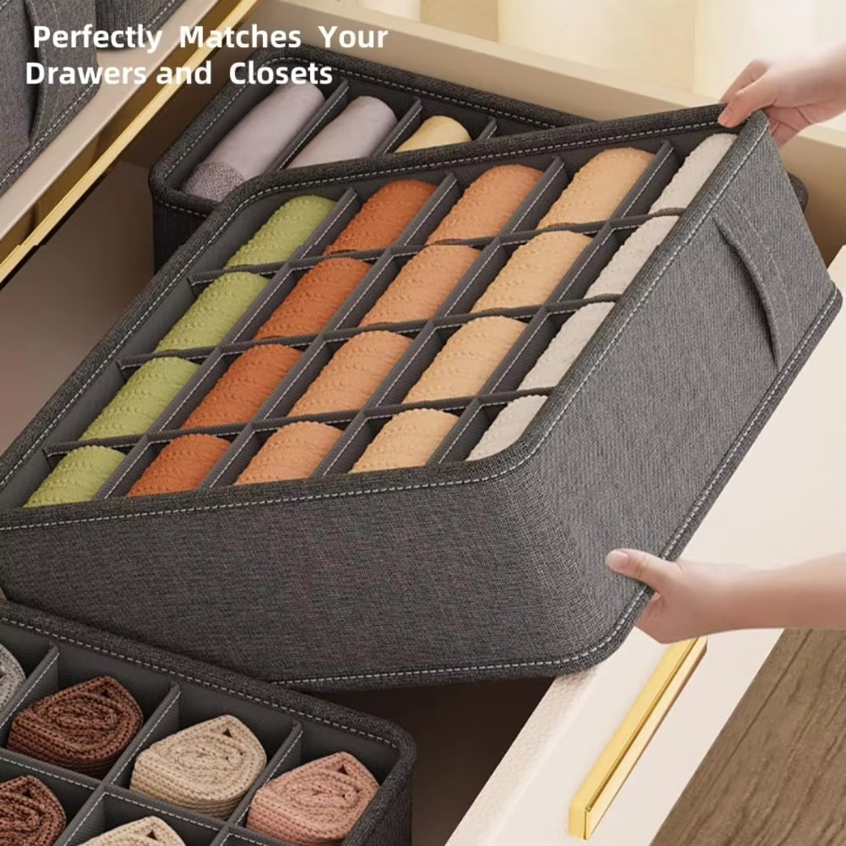 Drawer Fabric Foldable Cabinet - Sock Organizer Tray ulasan dan harga