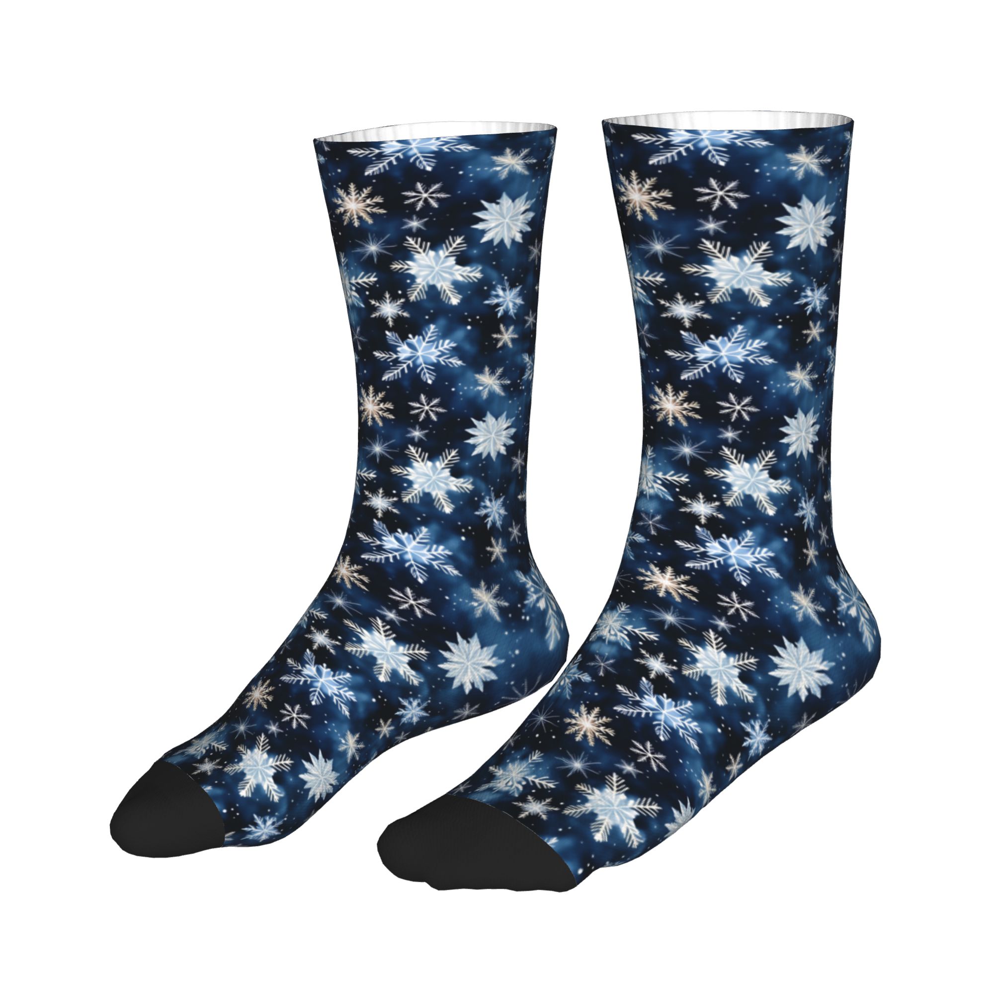 Navy Blue Snowflake Pattern Me - Dress Sock Men ulasan dan harga