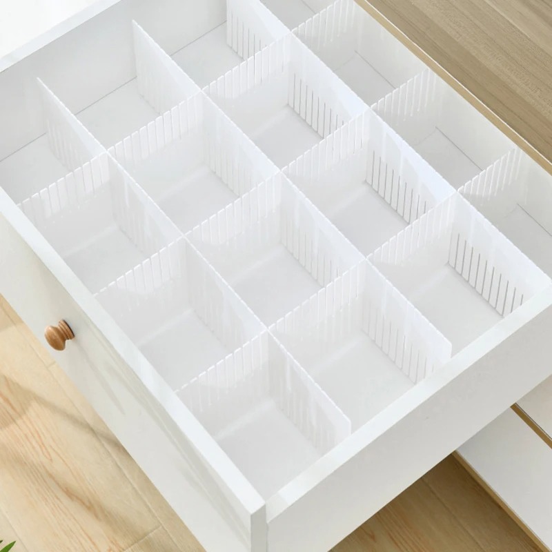 4/8/12PCS Adjustable Drawer Di - Sock Organizer Tray ulasan dan harga