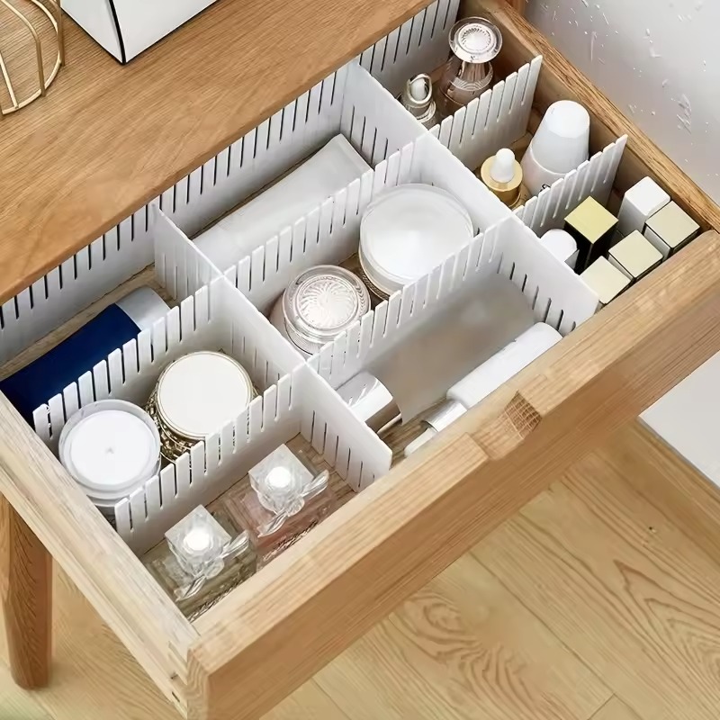4/8/12PCS Adjustable Drawer Di - Sock Organizer Tray ulasan dan harga