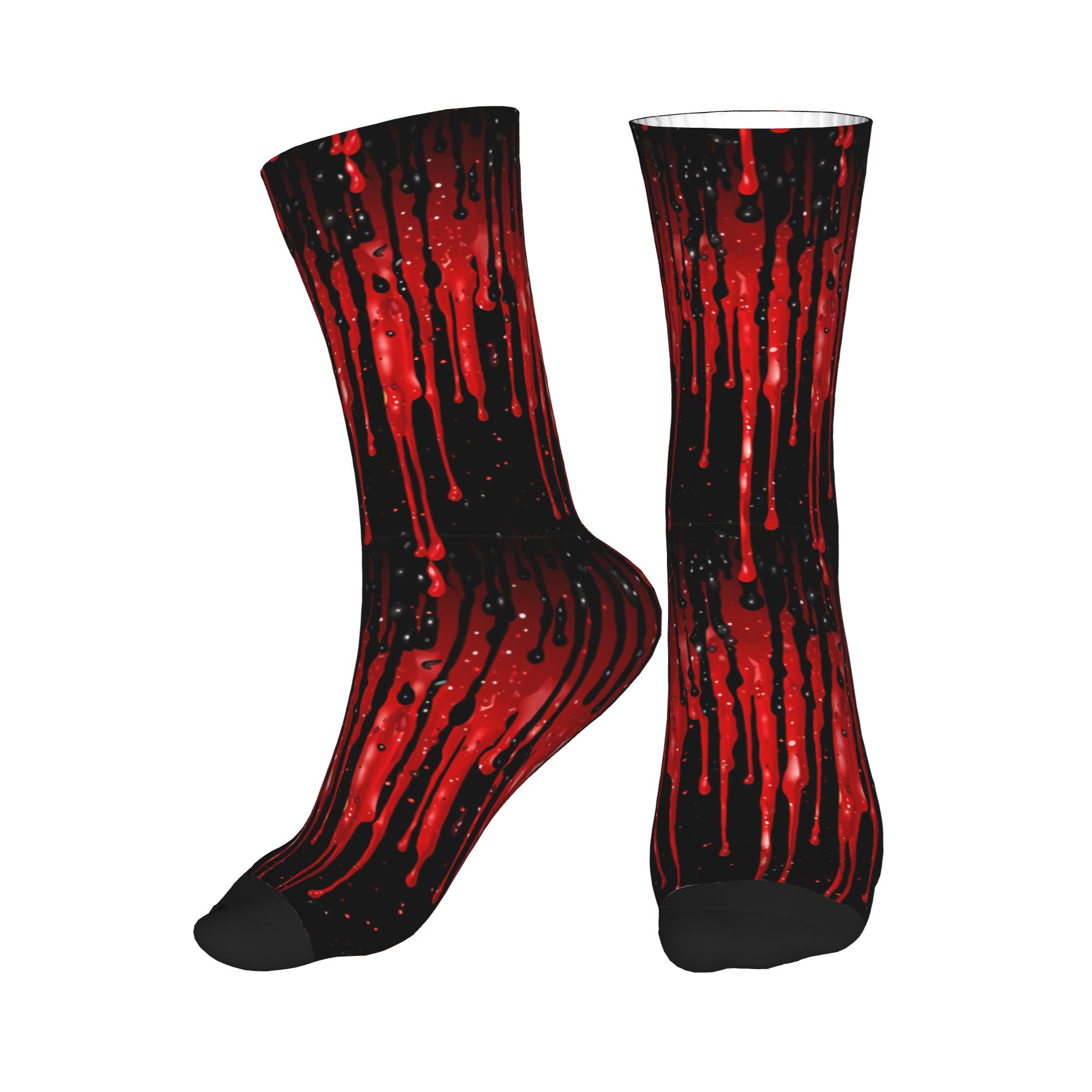 Dripping Red Liquid Pattern  M - Dress Sock Men ulasan dan harga