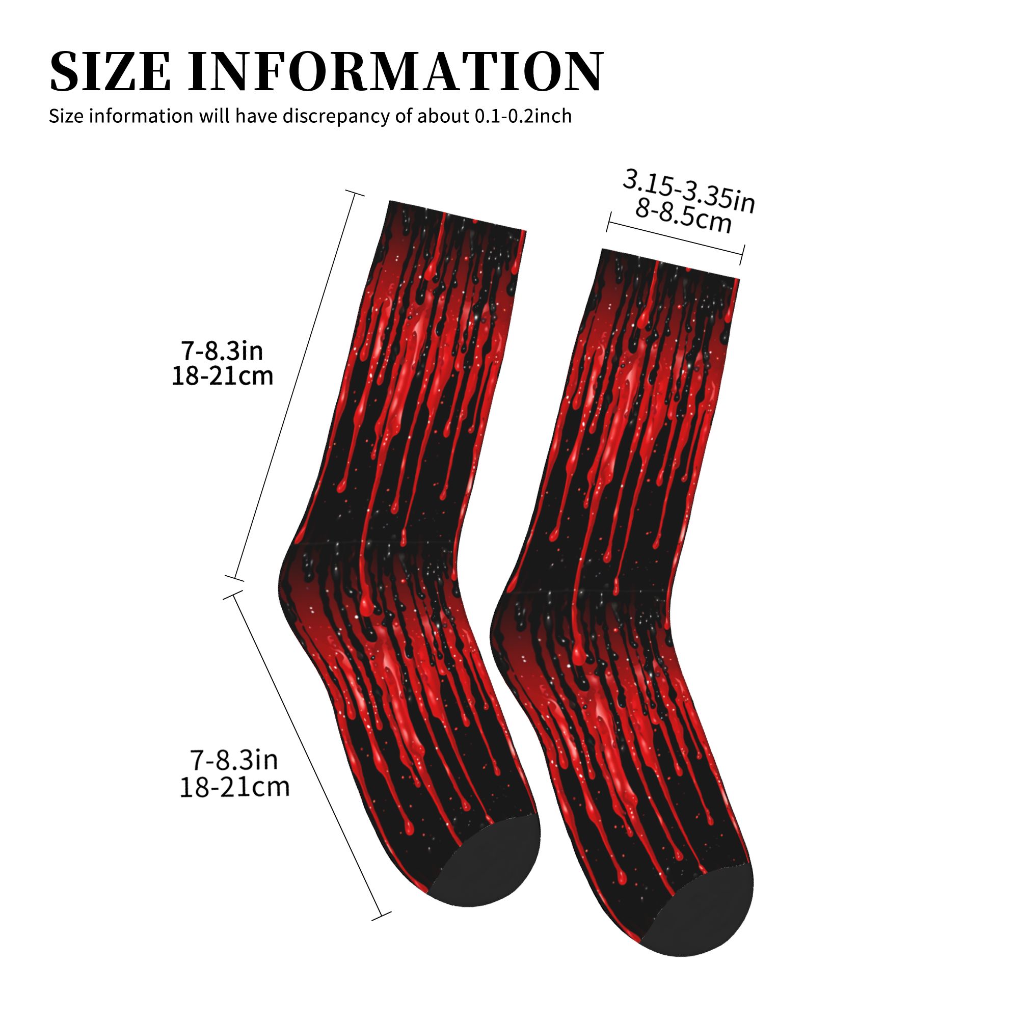 Dripping Red Liquid Pattern  M - Dress Sock Men ulasan dan harga