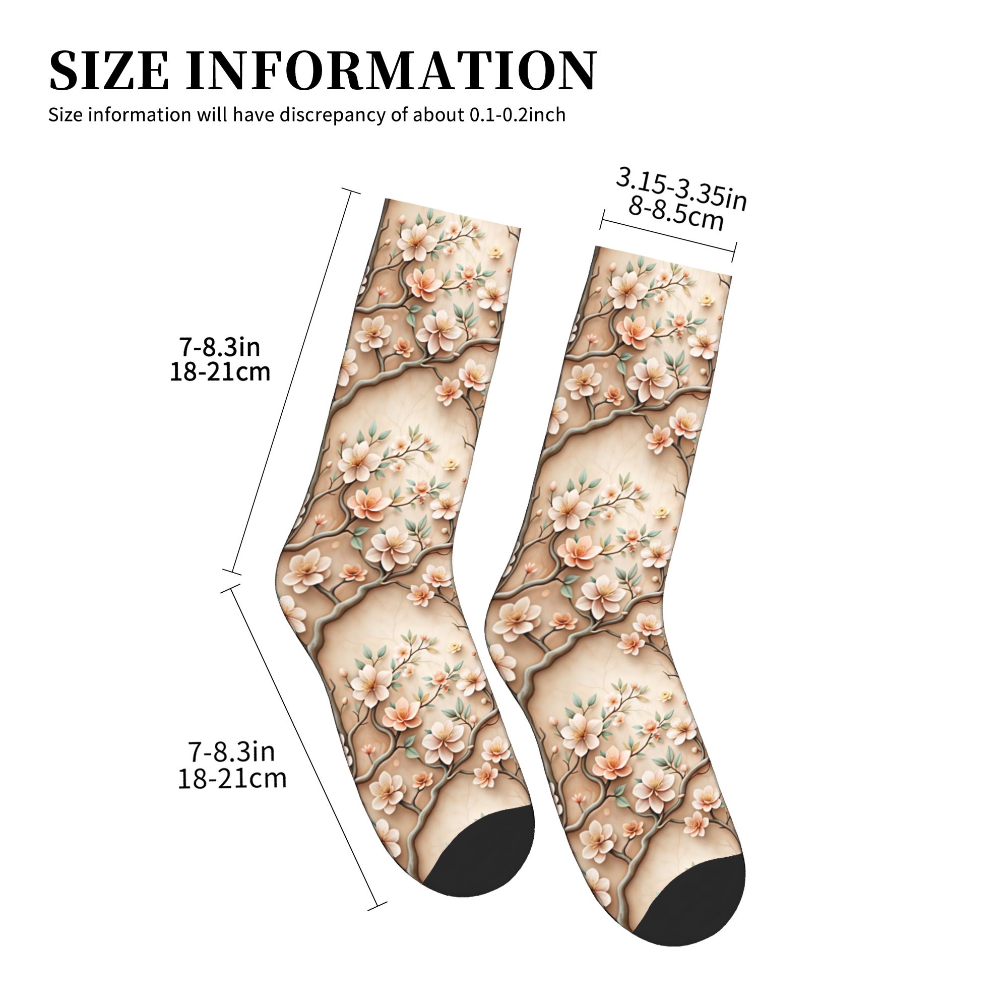 3D Clay Embossed Peach Magnoli - Dress Sock Men ulasan dan harga