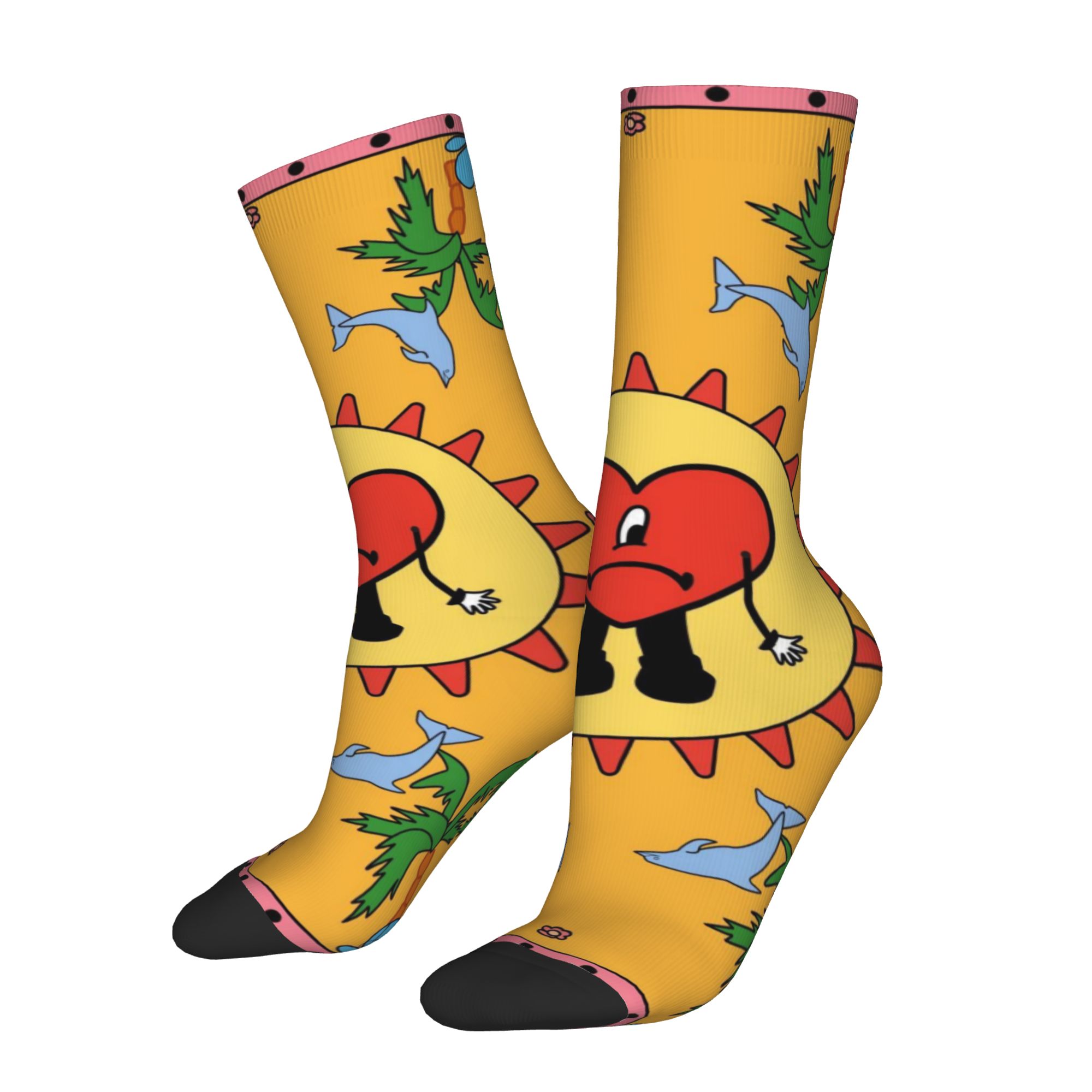 Custom Beach Heart Bad B-Bunny - Dress Sock Men ulasan dan harga