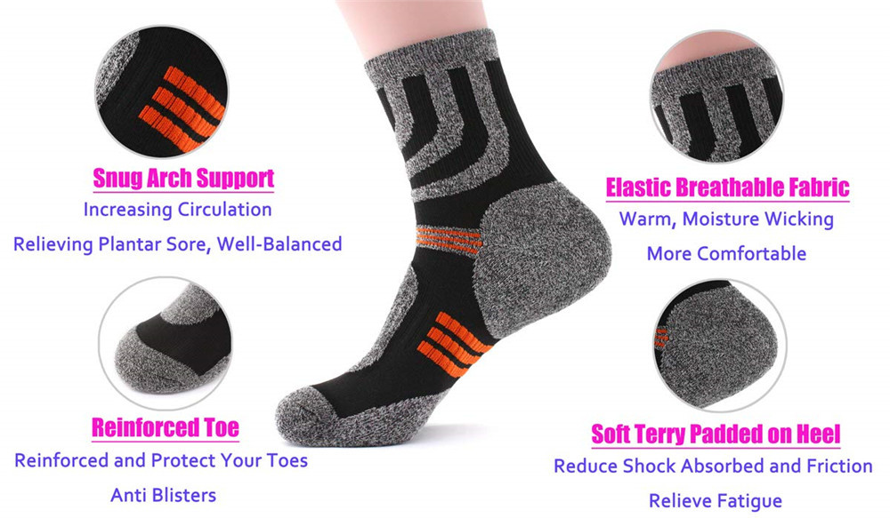 5 Pairs Socks Men Anti Blister - Wool Hiking Sock ulasan dan harga